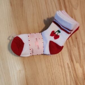Cherry Design Kids Socks - Red and White